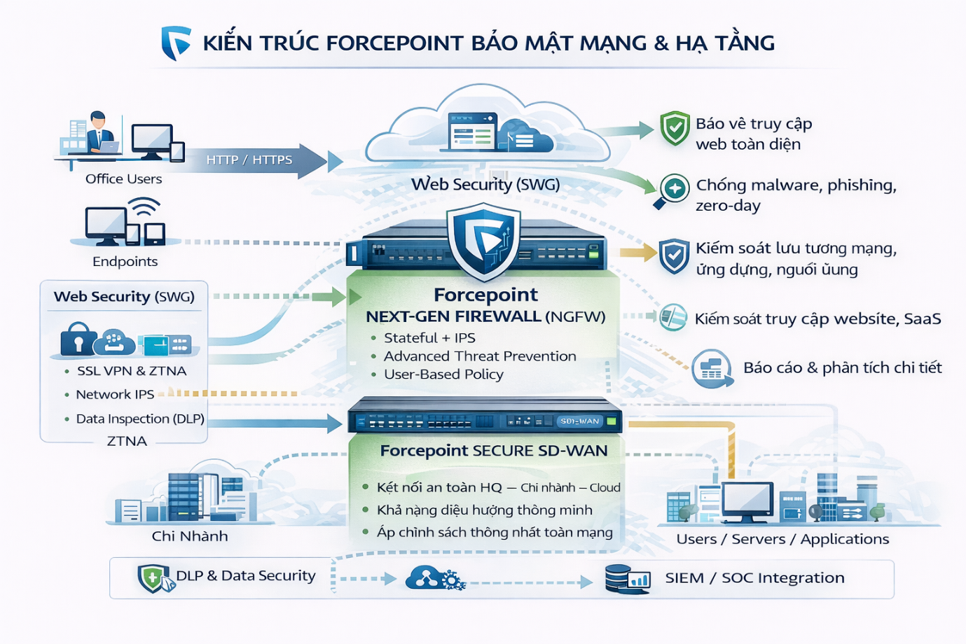 Key components in Forcepoint's network security architecture
